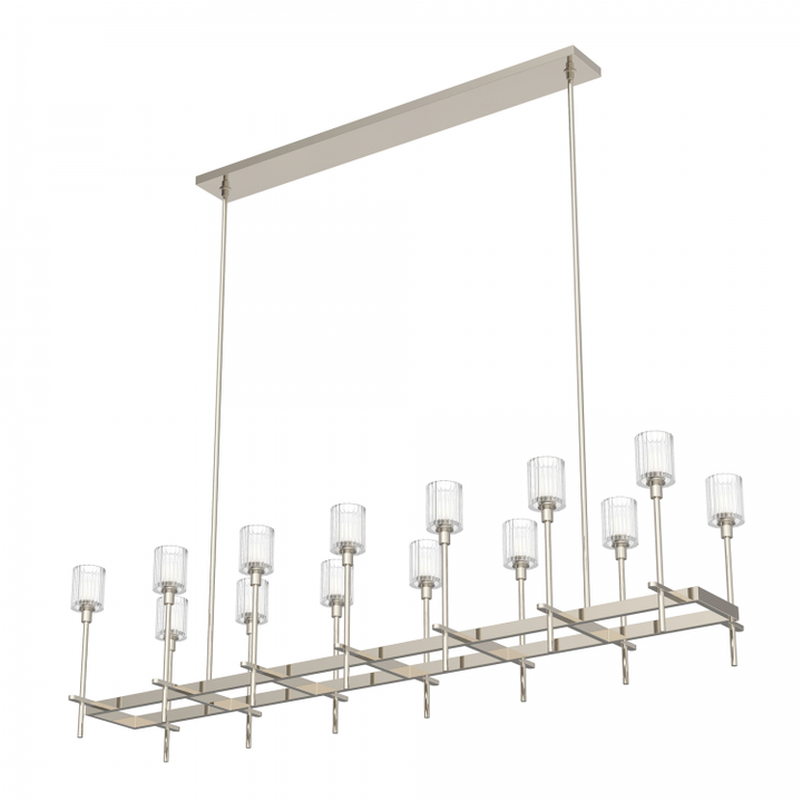 Salita 14 Light Linear Chandelier With Ribbed Crystal