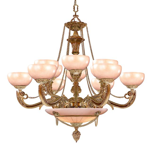 Natural Alabaster Alabaster 12 Light Chandelier