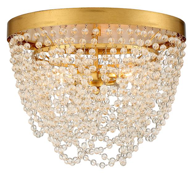 Fiona 3 Light Flush Mount With Clear Beads