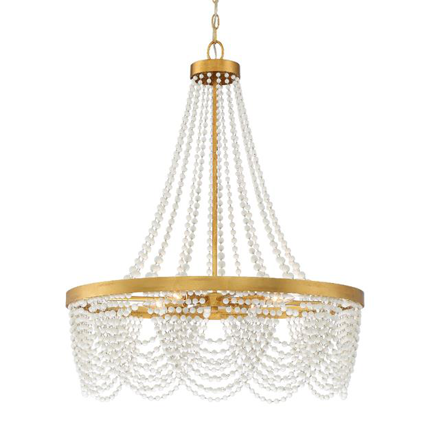 Fiona 4 Light Chandelier With White Beads