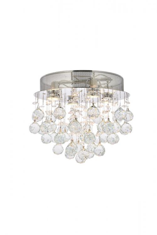 Galaxy 4 Light Round Crystal Flush Mount