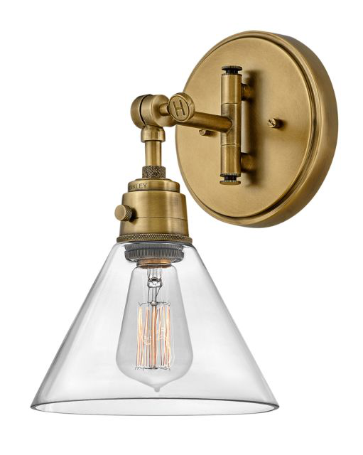 Arti Swing Arm Clear Glass Wall Sconce