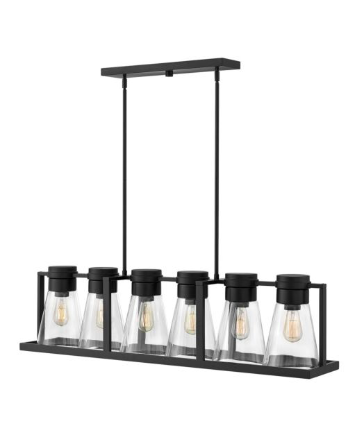 Refinery 6 Light Linear Chandelier With Clear Glass