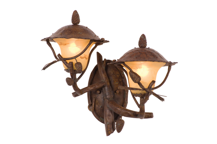 Ponderosa 2 Light Outdoor Left Wall Bracket