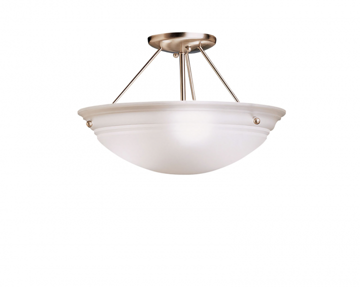 Cove Molding Top Glass 3 Light Semi Flush Mount