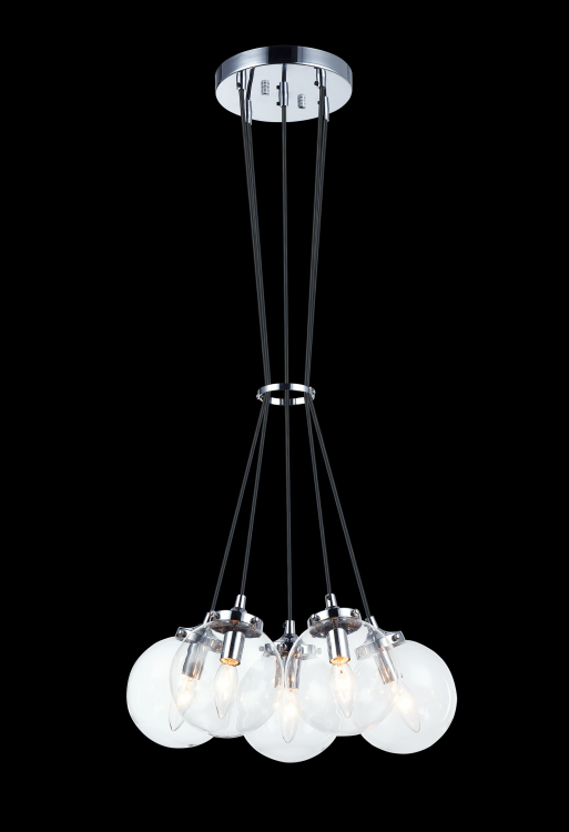 Bougie 5 Light Chandelier With Clear Glass