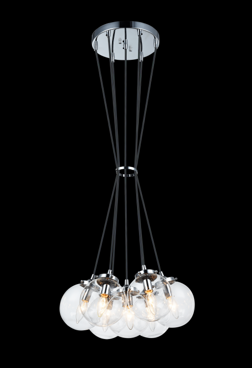 Bougie 7 Light Chandelier With Clear Glass