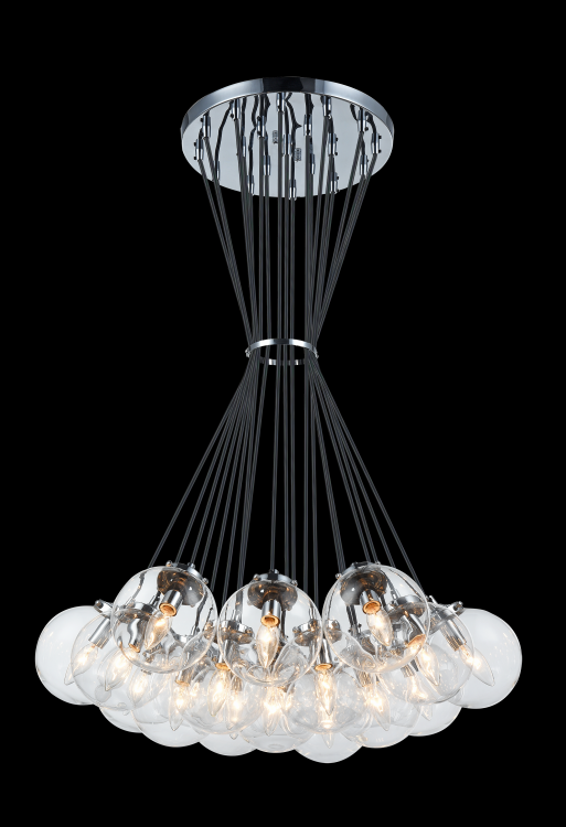 Bougie 19 Light Pendant With Clear Glass