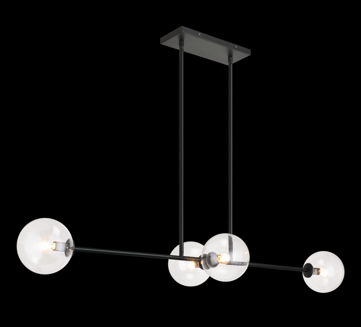 Novo 4 Light Linear Chandelier With Clear Glass