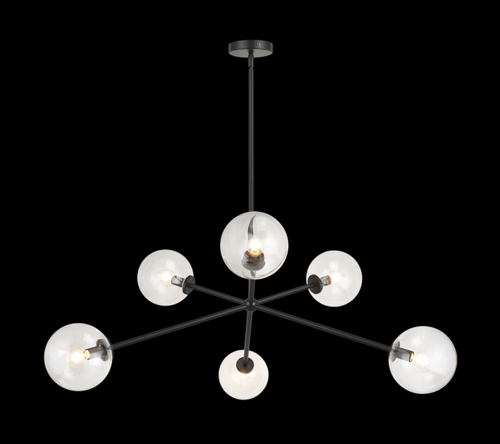 Novo 6 Light Chandelier With Clear Glass