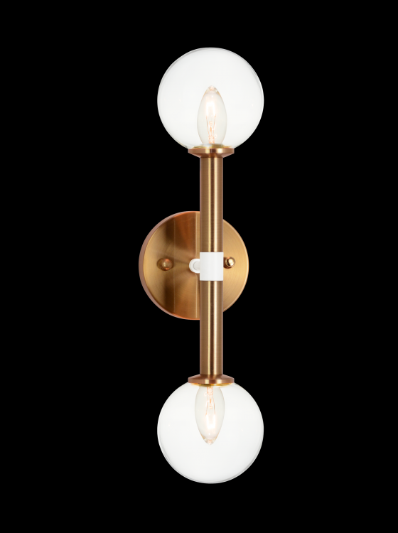 Stellar 2 Light Wall Sconce With Clear Glass