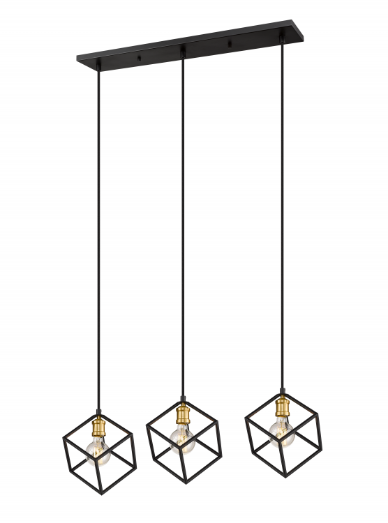 Vertical 3 Light Linear Chandelier