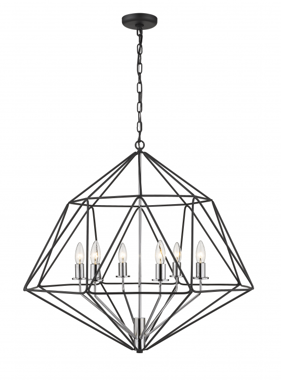 Geo 27 Inch 6 Light Chandelier